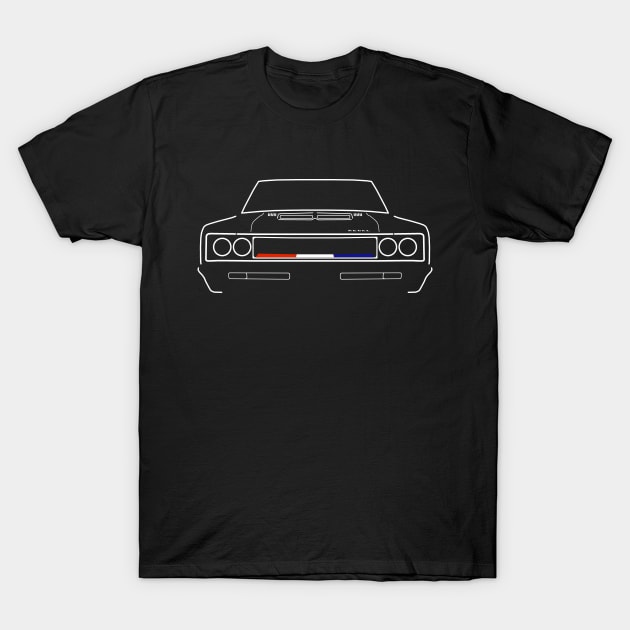 AMC Rebel The Machine 1970 classic muscle car white outline graphic T-Shirt by soitwouldseem